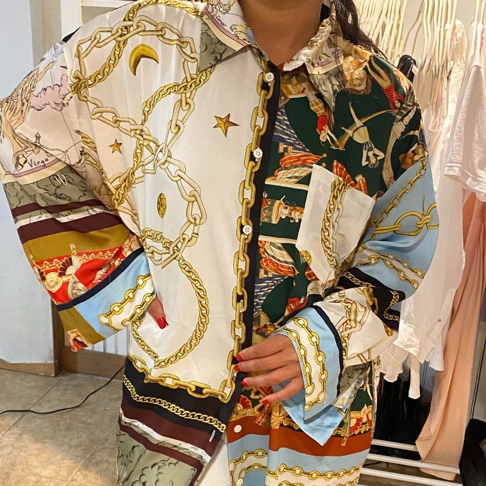 Zara Oversized Horoscope Button Down
